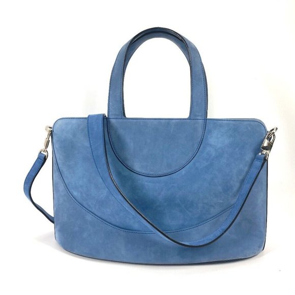 BVLGARI Bag Tote Bag Shoulder Bag Decollete 2WAY Hand Bag suede blue